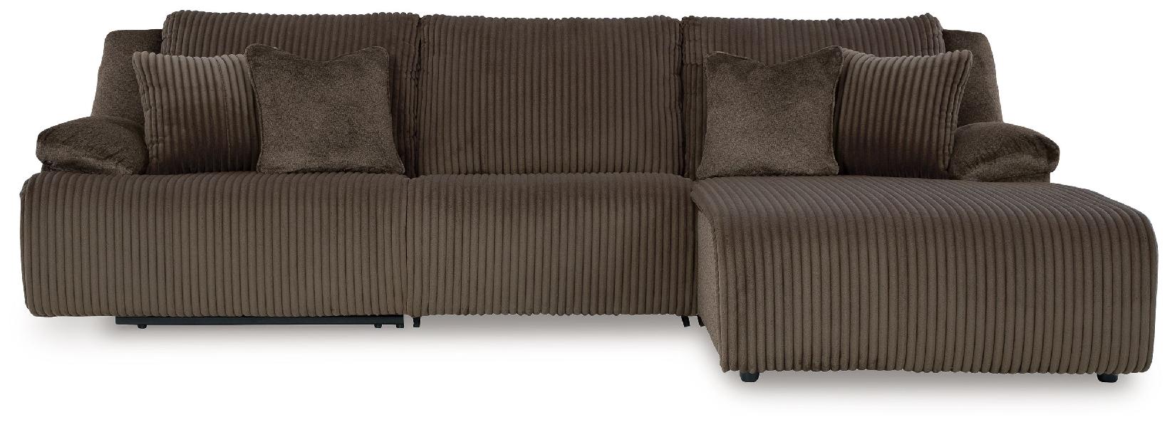 Image of Top Tier - 3-Piece Reclining Sectional Sofa With Raf Chaise - Chocolate