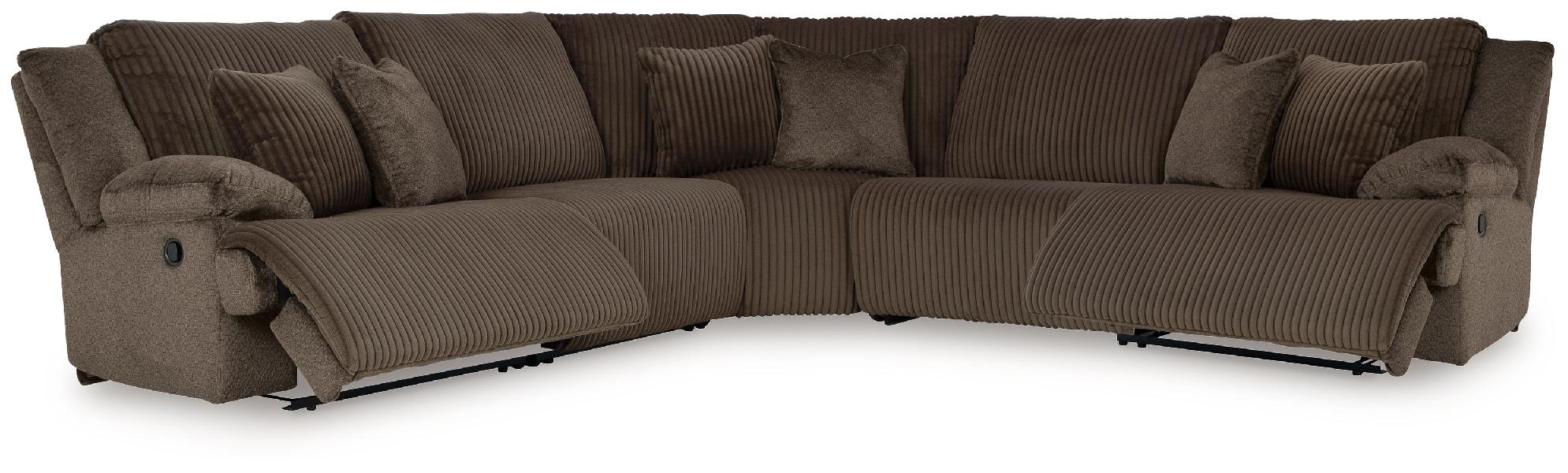 Image of Top Tier - 5-Piece Reclining Sectional - Chocolate