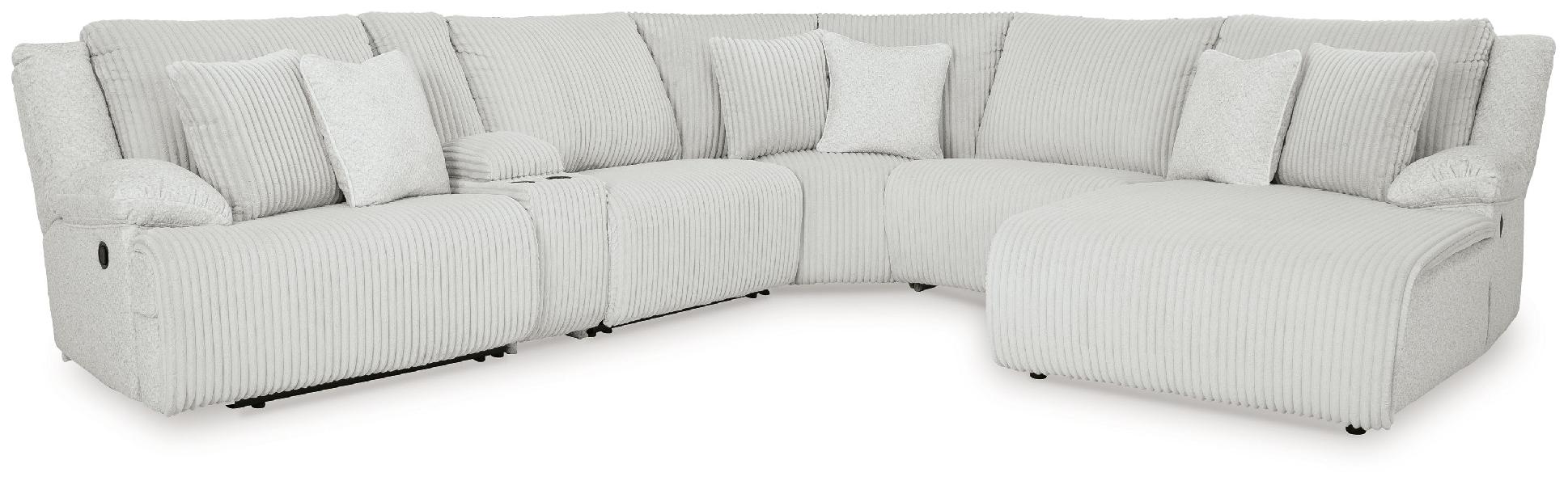 Image of Top Tier - 6-Piece Reclining Sectional With Raf Chaise - Alloy