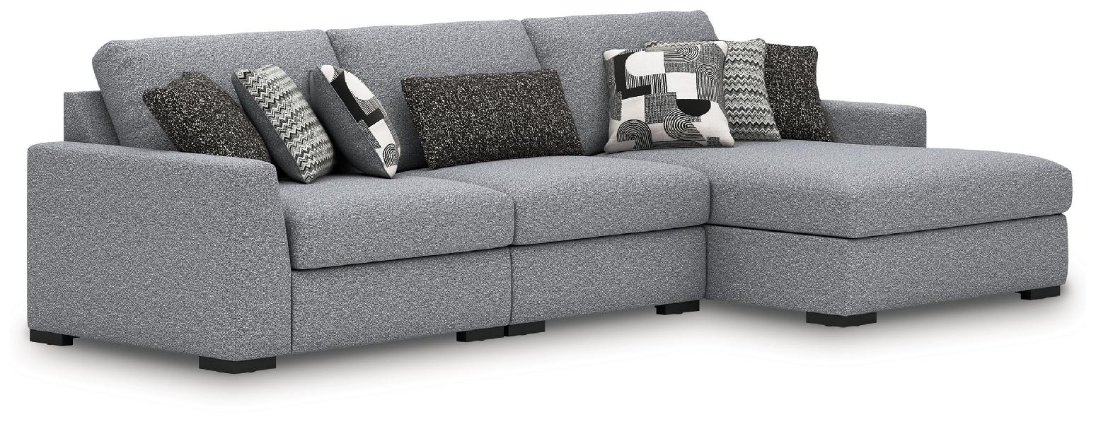 Image of Bealton - 3-Piece Sectional With RAF Corner Chaise - Salt And Pepper