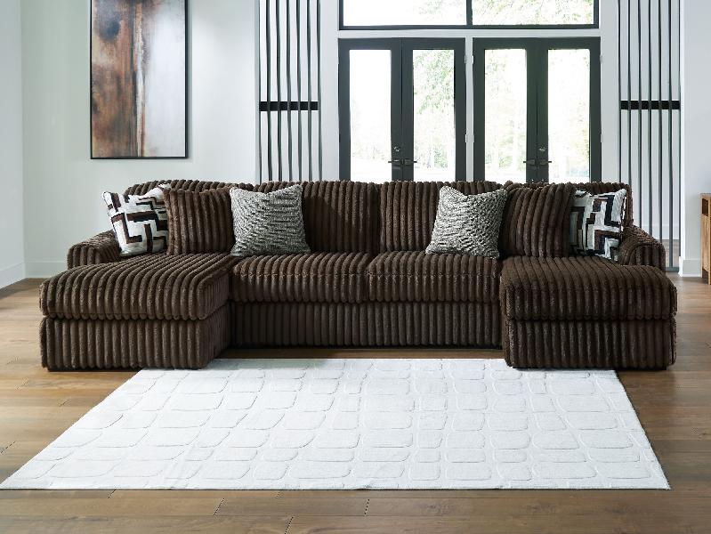 Image of Midnight-Madness - 3-Piece Double Chaise Sectional - Chocolate