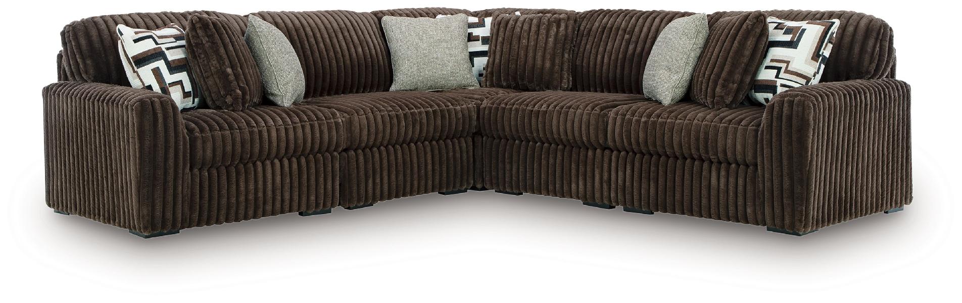 Image of Midnight-Madness - 5-Piece Sectional - Chocolate
