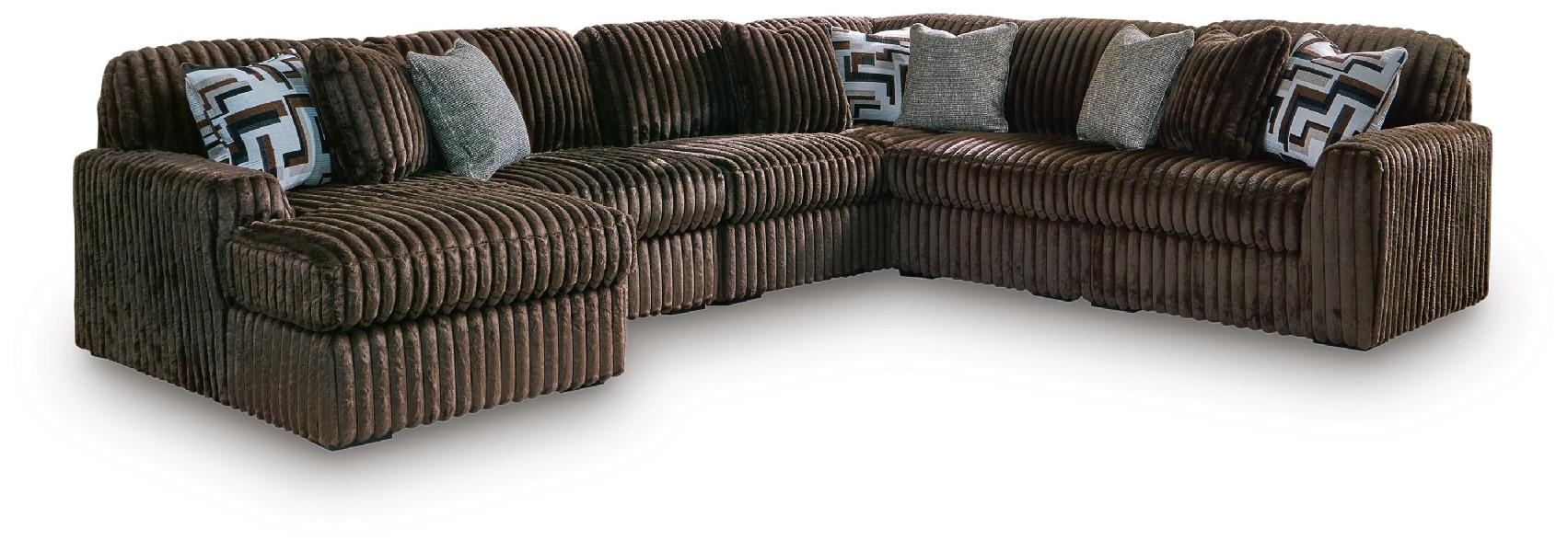 Image of Midnight-Madness - 6-Piece Sectional With LAF Corner Chaise - Chocolate