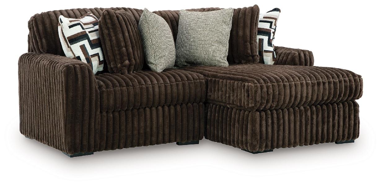 Image of Midnight-Madness - 2-Piece Sectional With RAF Corner Chaise - Chocolate