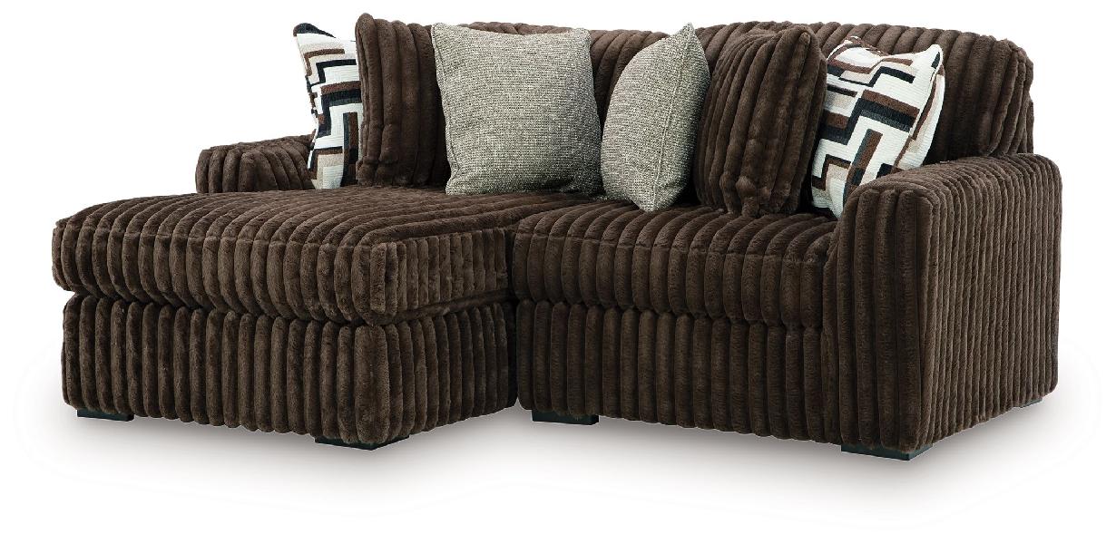 Image of Midnight-Madness - 2-Piece Sectional With LAF Corner Chaise - Chocolate