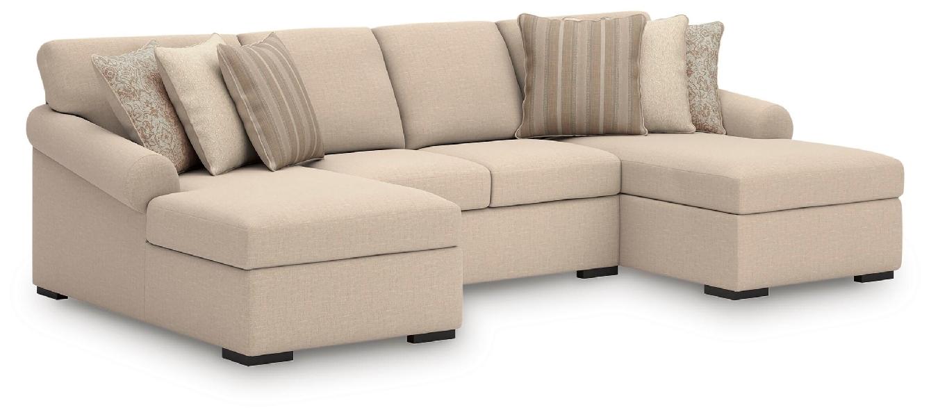 Image of LadyMae - 3-Piece Double Chaise Sectional - Twill