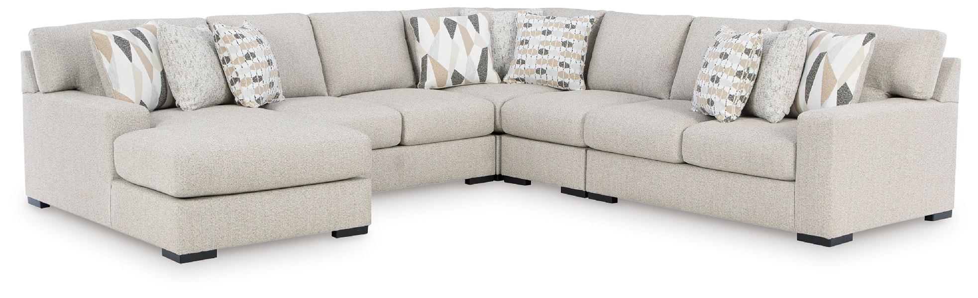 Image of LaureLGrove - 5-Piece Sectional With LAF Corner Chaise - Pebble