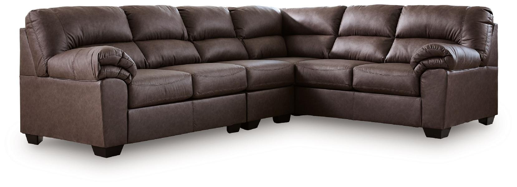 Image of WillowBend - 3-Piece Sectional With RAF Sofa With Corner Wedge - Umber