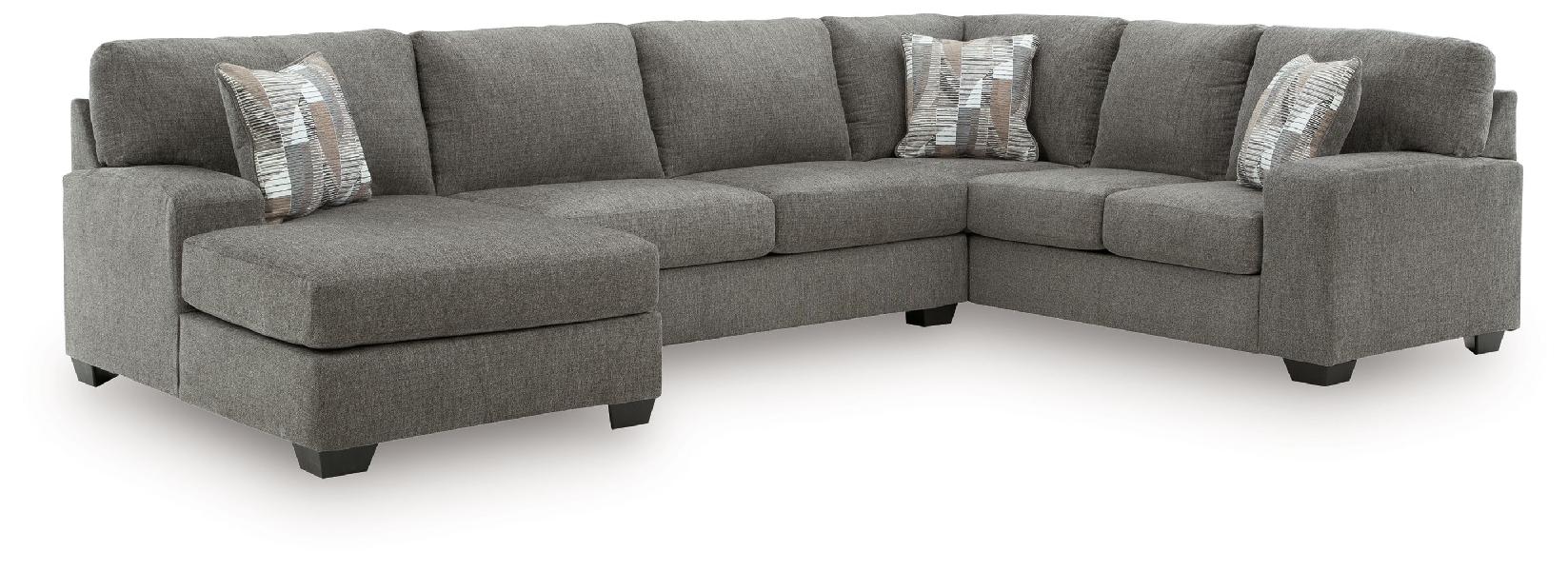 Image of Clarington - 3-Piece Sectional With LAF Chaise And RAF Sofa - Greystone