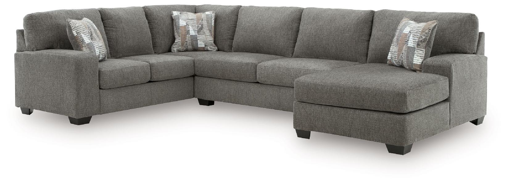 Image of Clarington - 3-Piece Sectional With RAF Chaise And LAF Sofa - Greystone