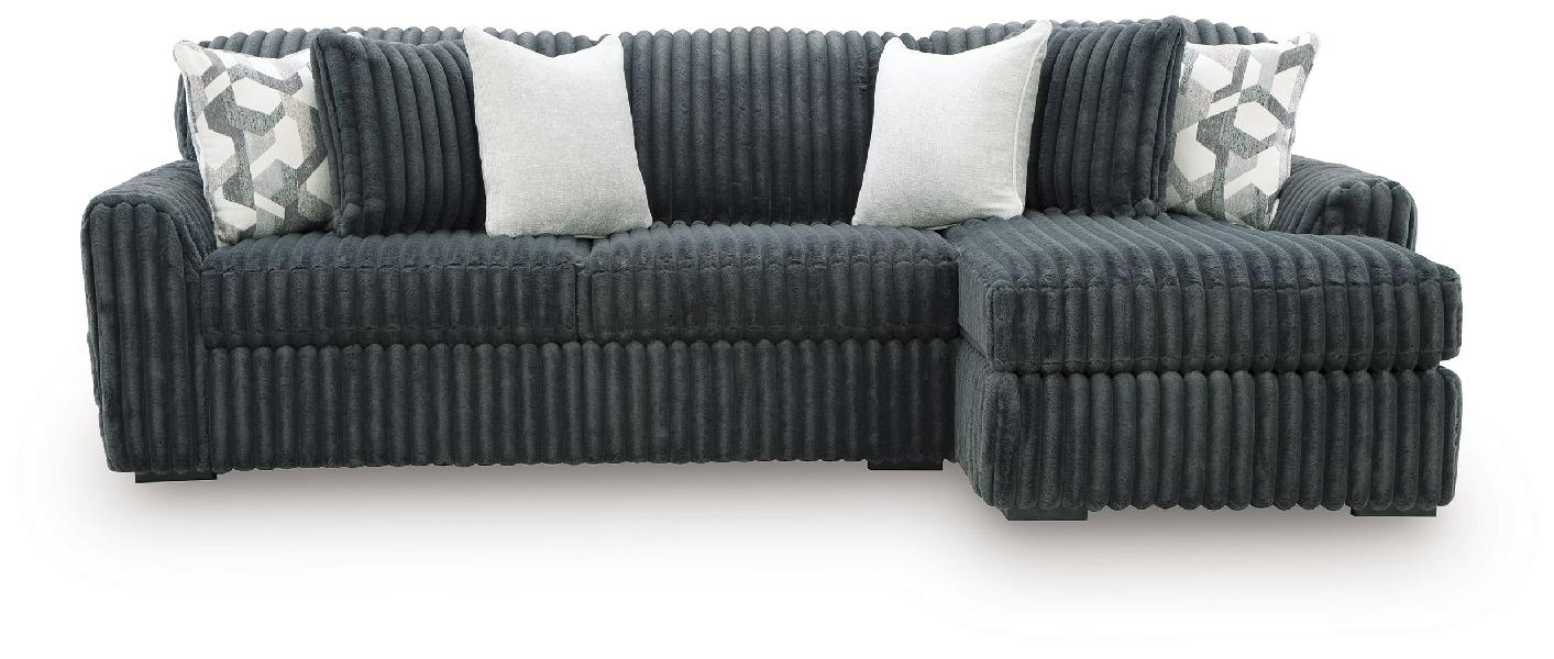 Image of Midnight-Madness - 2-Piece Sectional Sofa With RAF Corner Chaise - Gunmetal