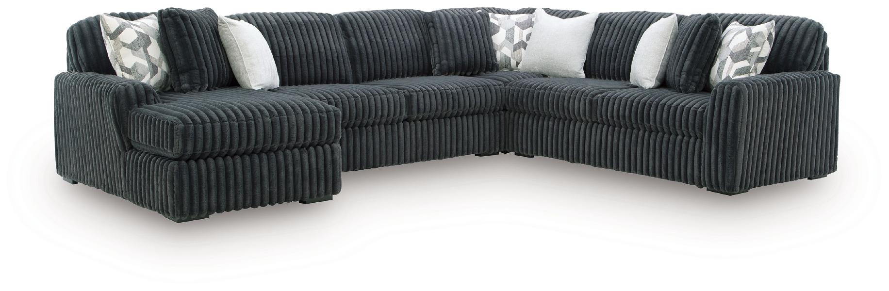 Image of Midnight-Madness - 4-Piece Sectional With LAF Corner Chaise - Gunmetal