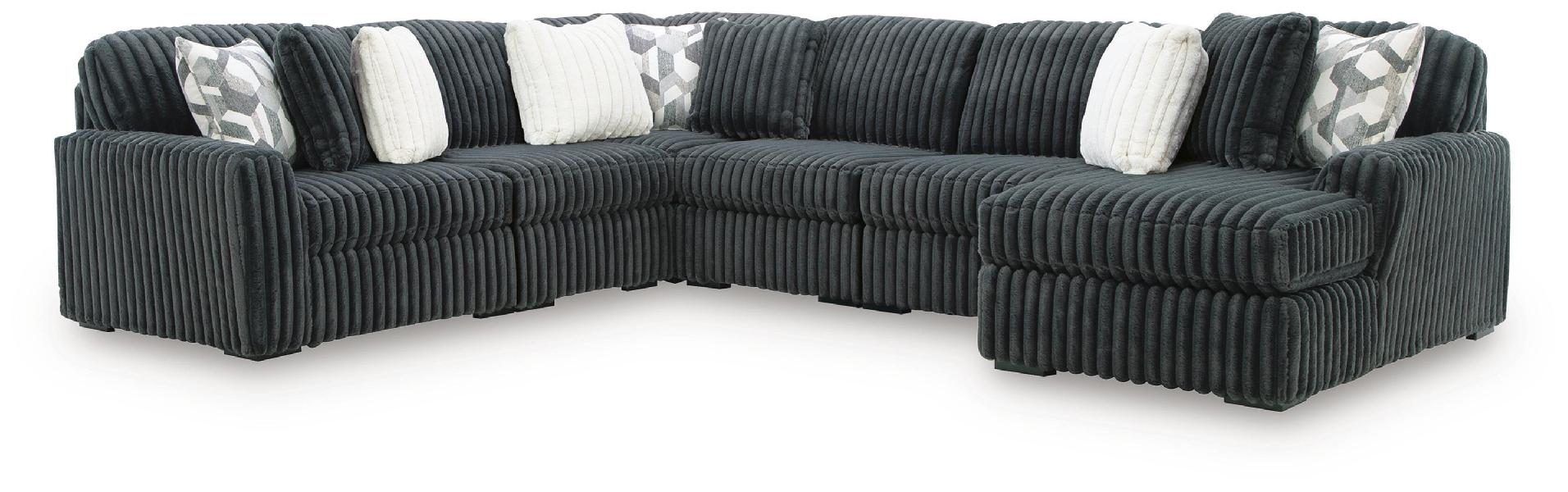 Image of Midnight-Madness - 6-Piece Sectional With RAF Corner Chaise - Gunmetal