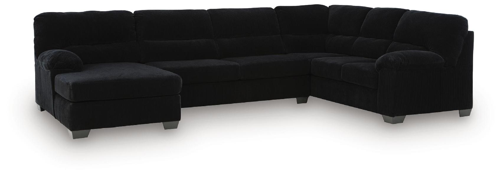 Image of SimpleJoy - 3-Piece Sectional With LAF Corner Chaise- Onyx