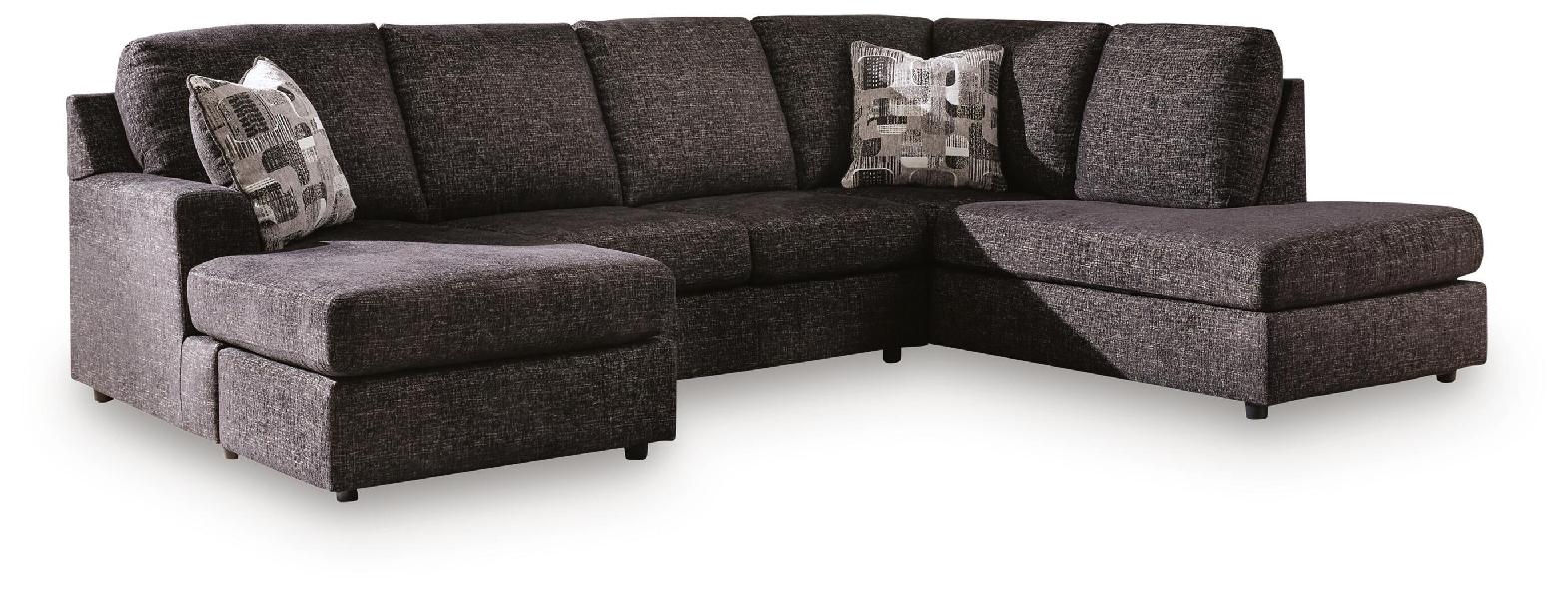 Image of Lentiz - 2-Piece Sectional With RAF Corner Chaise - Onyx