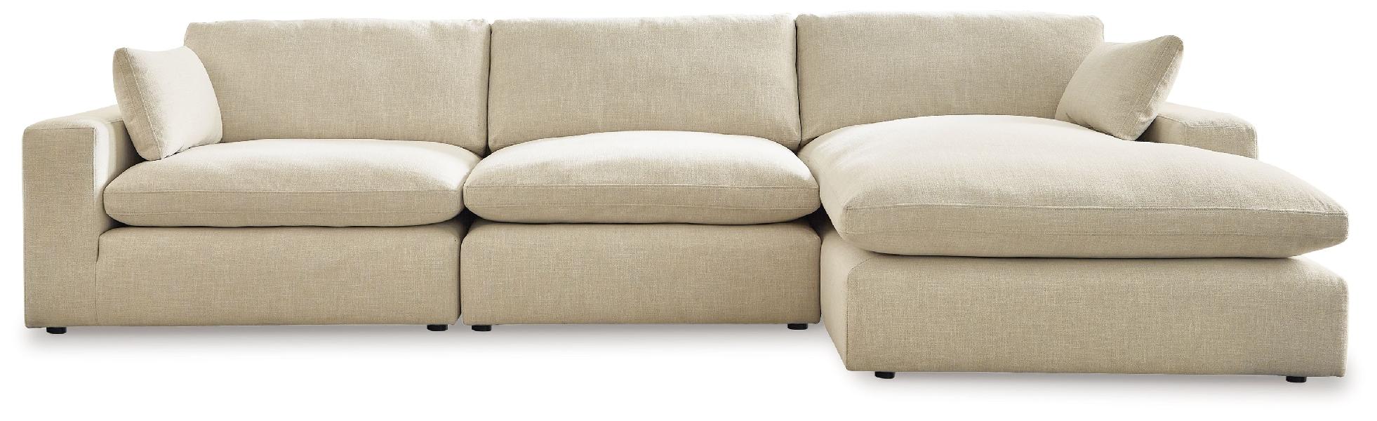Image of Elyza - Right Arm Facing Corner Chaise 3 Pc Sectional - Linen