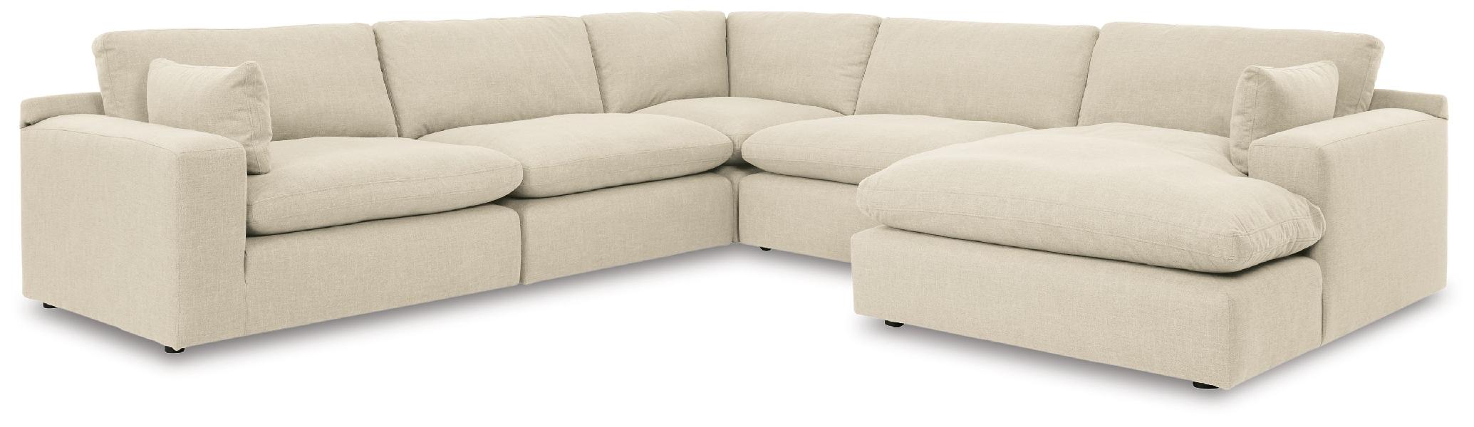 Image of Elyza - Right Arm Facing Corner Chaise 5 Pc Sectional - Linen