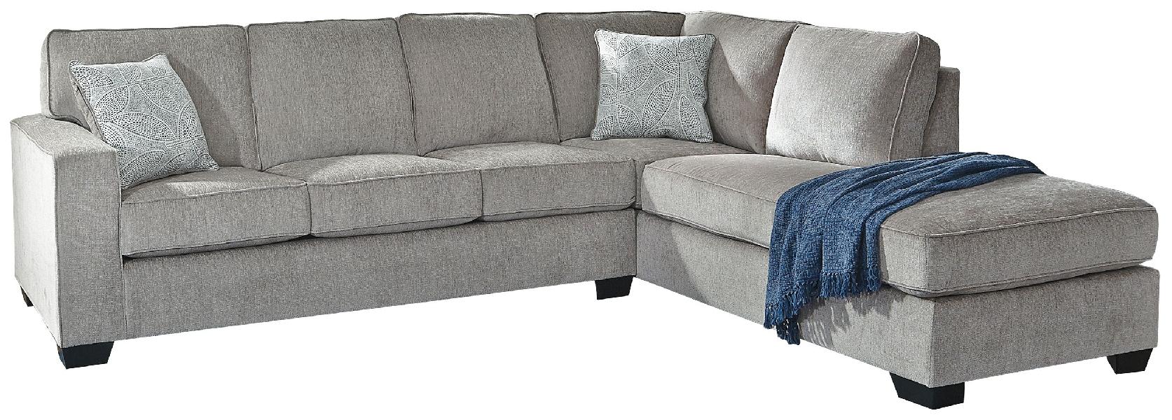 Image of Altari - Right Arm Facing Corner Chaise With Sleeper 2 Pc Sectional - Alloy