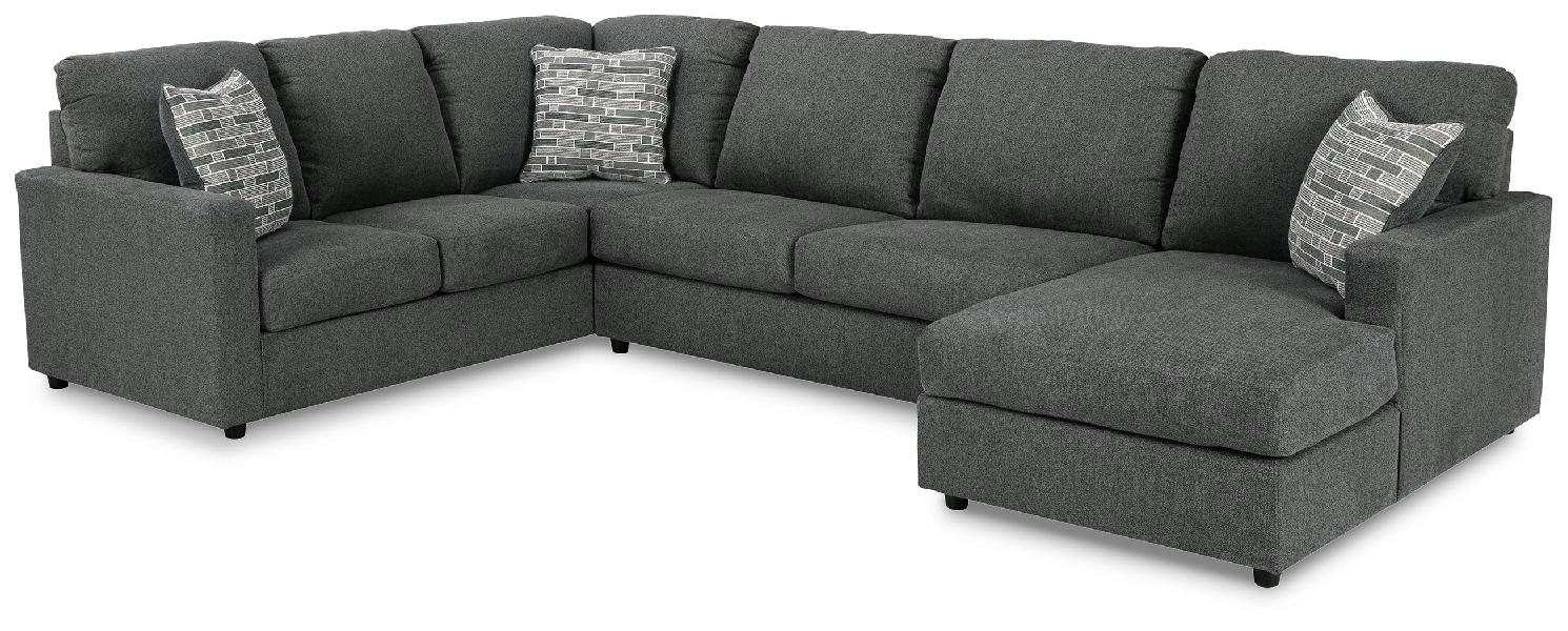 Image of Edenfield - Right Arm Facing Corner Chaise 3 Pc Sectional - Charcoal