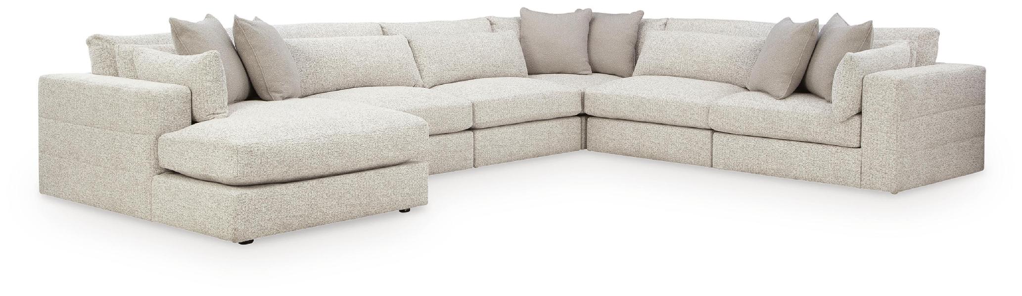 Image of Ashbourne Estate - 6-Piece Sectional With LAF Corner Chaise - Snowstone