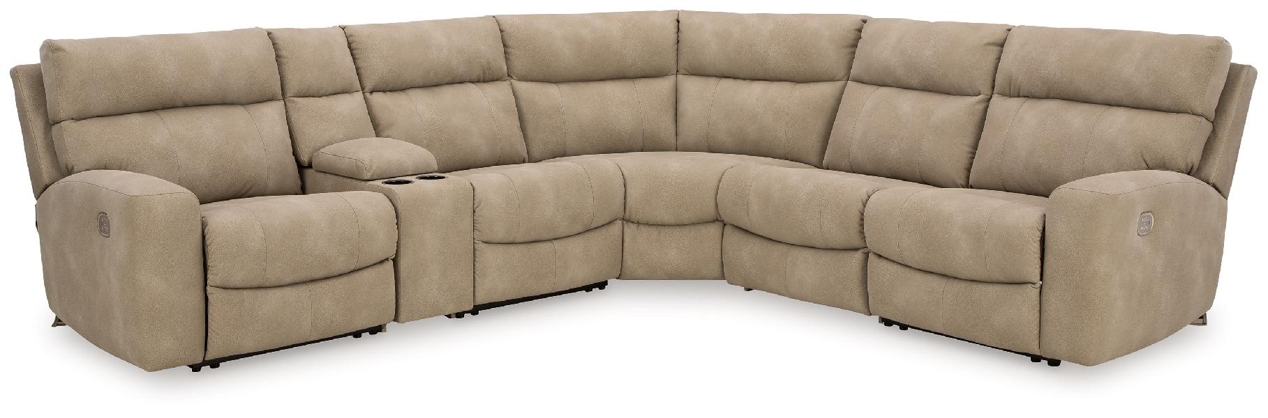 Image of Next-Gen Durapella - 6-Piece Power Reclining Sectional With Storage Console - Sand