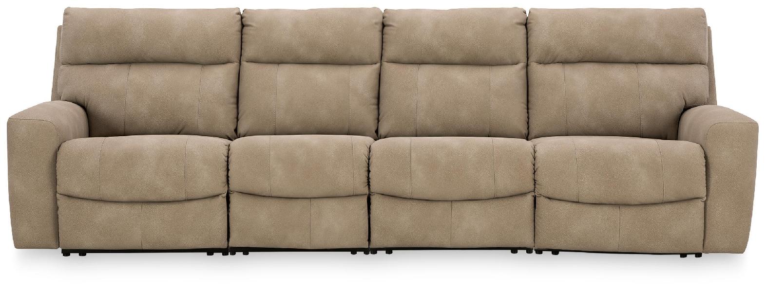 Image of Next-Gen Durapella - 4-Piece Power Reclining Sectional With 2 Power Armless Recliners - Sand