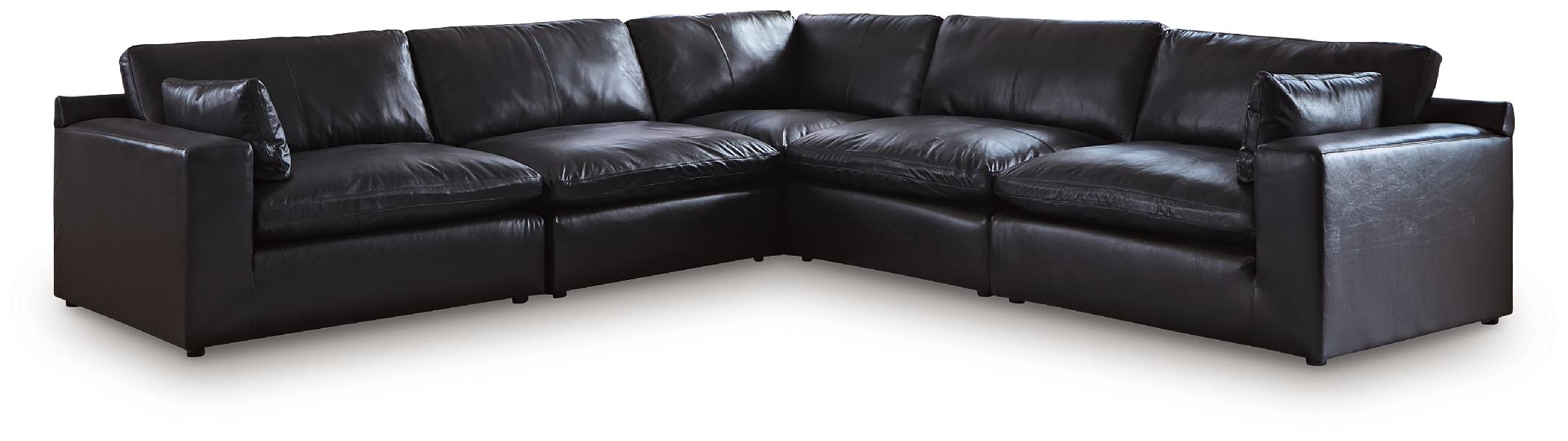 Image of Emilia - 5-Piece Sectional - Black