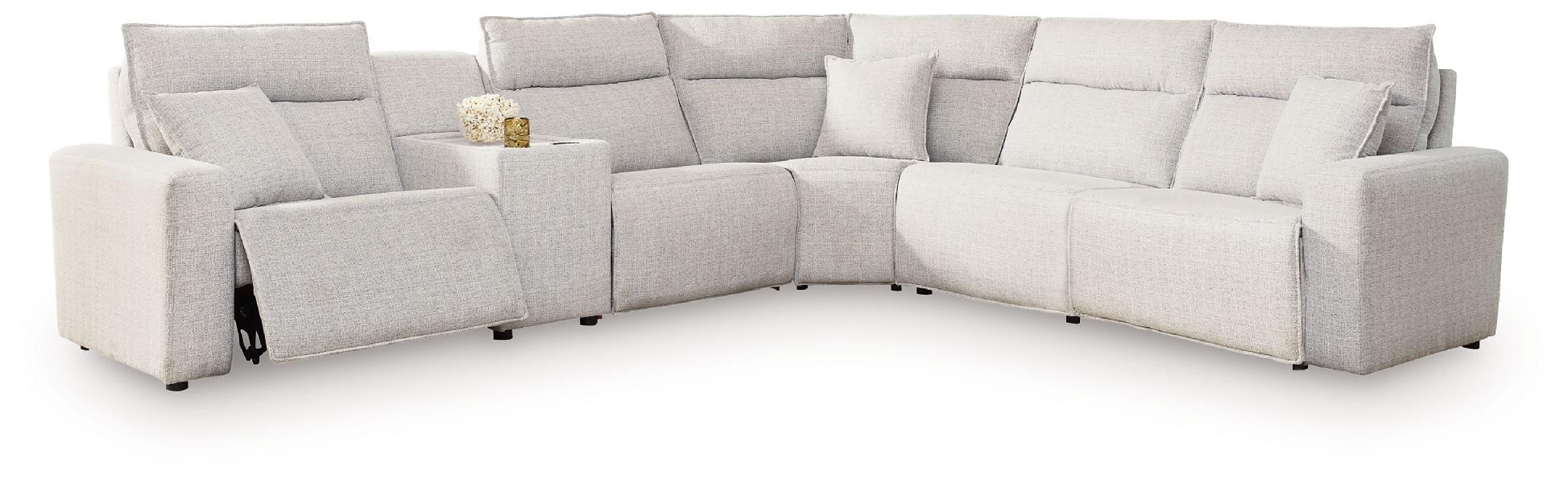 Image of Modmax II - 6-Piece Power Reclining Sectional With Console - Stone