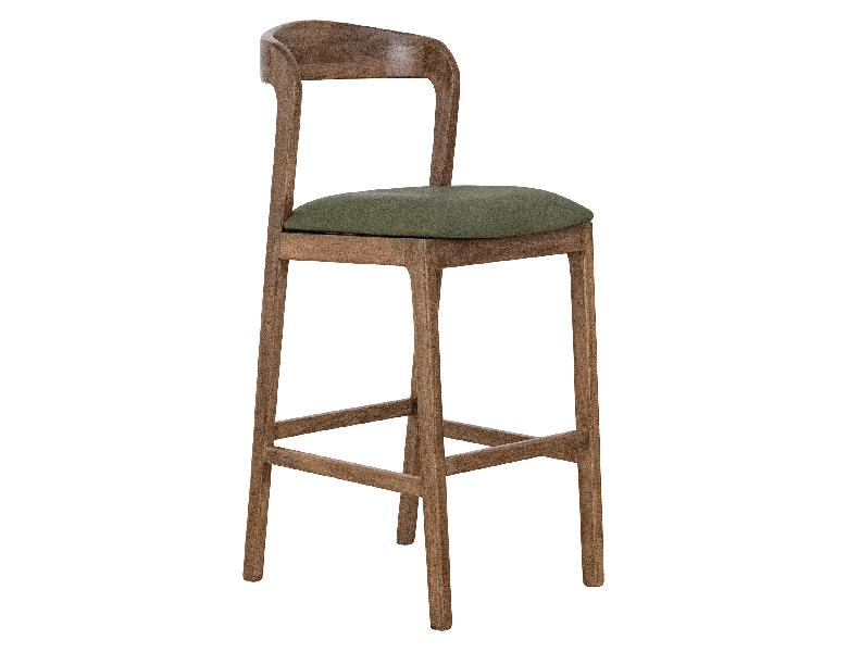 Image of Silver - 30'' Barstool (Set of 2) - Brown / Green