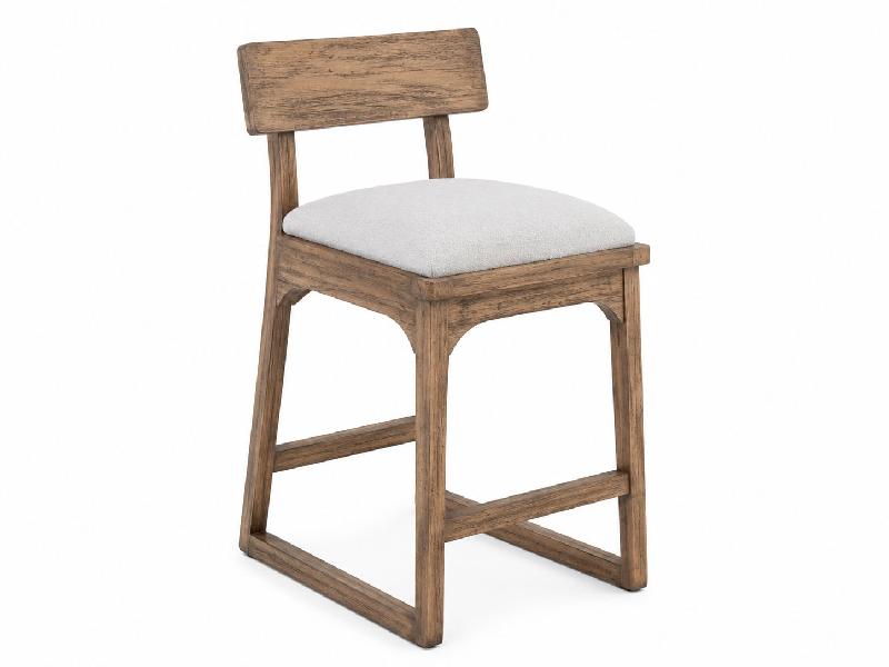 Image of Balam - Upholstered Barstool (Set of 2) - Brown / Beige