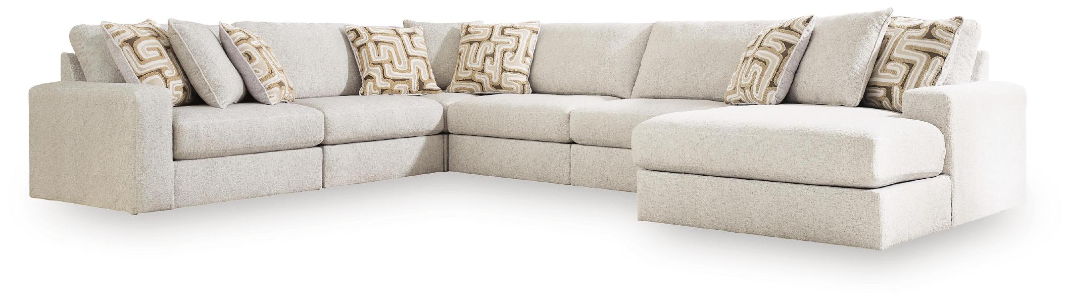 Image of Kestrie - 6-Piece Sectional With RAF Corner Chaise - Feathered