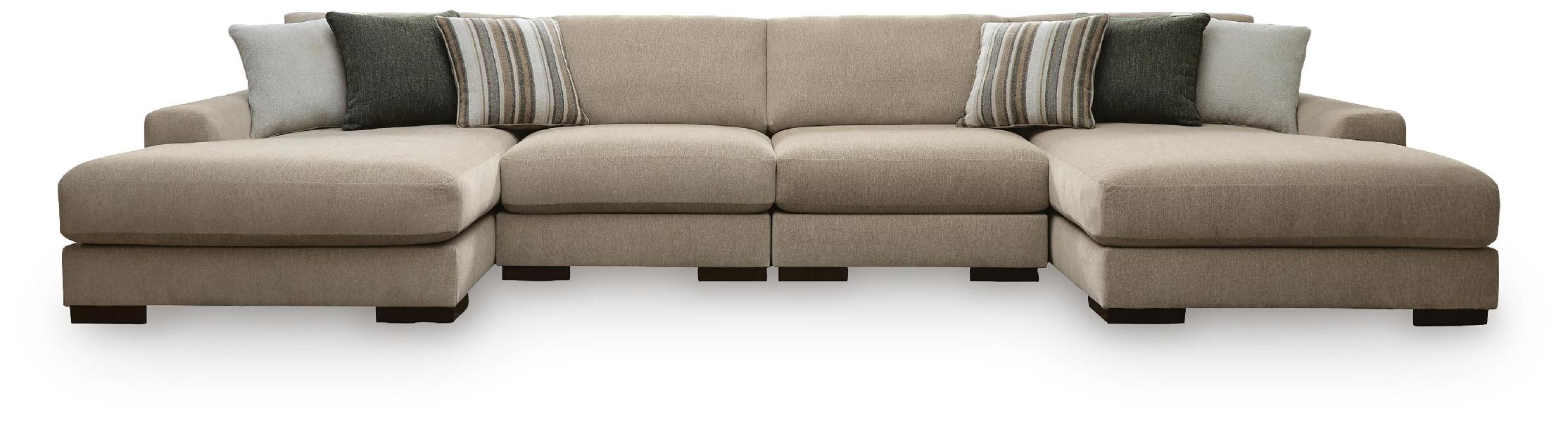 Image of Linenhause - 4-Piece Double Chaise Sectional - Dune