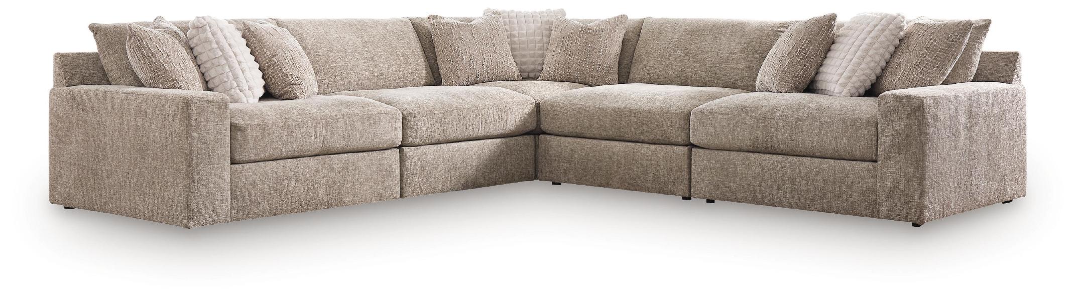 Image of Nexora-Court - 5-Piece Sectional - Burlap